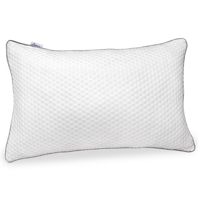 Aamira Premium Orthopaedic Shredded Memory Foam Bed Pillow 70x45cm, Neck Back & Side Support, Bamboo Washable Cover in White - Size: 70x45 cm - image 1