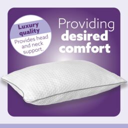Aamira Premium Orthopaedic Shredded Memory Foam Bed Pillow 70x45cm, Neck Back & Side Support, Bamboo Washable Cover in White - Size: 70x45 cm - thumbnail 3