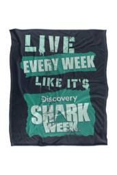 Warner Brothers Shark Week Television Series 152x127 cm Live Every Week Throw Blanket - thumbnail 1
