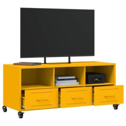 Berkfield Home TV Cabinet Mustard Yellow 100.5x39x43.5 cm Steel - thumbnail 5