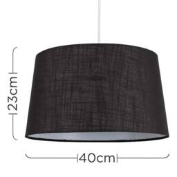 EONLION Tapered Faux Linen Ceiling Pendant/Table Lamp Light Shade Easy Fit in Black - thumbnail 2