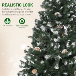 HOMCOM 5FT Artificial Christmas Tree Holiday Home Xmas Decoration in Green - thumbnail 5