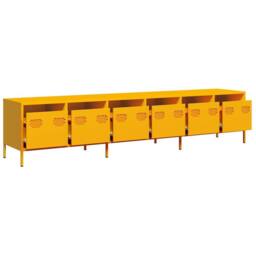 Berkfield Home TV Cabinet Mustard Yellow 202x39x43.5 cm Cold-rolled Steel - thumbnail 4