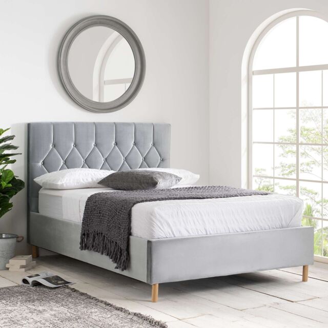 Birlea Loxley Bed in Grey - Size: Double - image 1