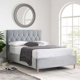Birlea Loxley Bed in Grey - Size: Double - thumbnail 1
