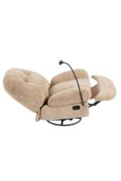 More4Homes Phoenix Manual Recliner Swivel & Rocker Teddy Boucle Fabric Chair in Medium Beige - thumbnail 6