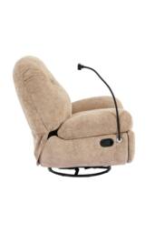 More4Homes Phoenix Manual Recliner Swivel & Rocker Teddy Boucle Fabric Chair in Medium Beige - thumbnail 5