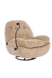 More4Homes Phoenix Manual Recliner Swivel & Rocker Teddy Boucle Fabric Chair in Medium Beige - thumbnail 2