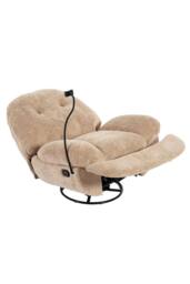 More4Homes Phoenix Manual Recliner Swivel & Rocker Teddy Boucle Fabric Chair in Medium Beige - thumbnail 4
