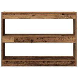 Berkfield Home Book Cabinet/Room Divider in Old Wood, 100x30x72 cm, Made of Wood in Brown - Size: 100 x 30 x 72 cm - thumbnail 6