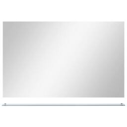 Berkfield Home Wall Mirror with Shelf 100x60 cm Tempered Glass in Silver - thumbnail 3