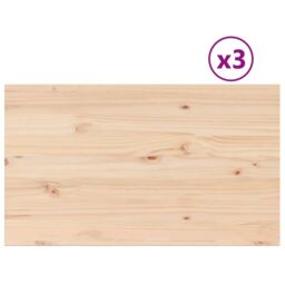 Berkfield Home Table Tops 3 pcs 80x47x2.5 cm Rectangular Solid Wood Pine in Brown - thumbnail 2