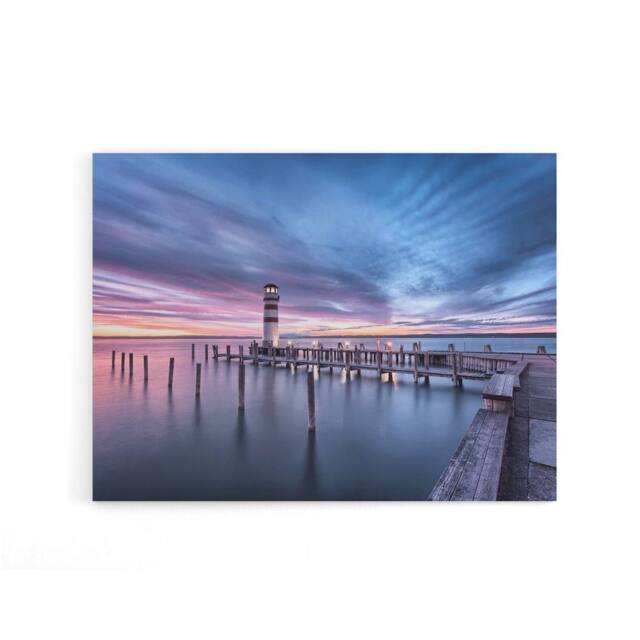 "Artery8 Desousa Lake Neusiedl Austria Sunset Canvas Wall Art Print in Blue - Size: W18"" x H24""" - image 1