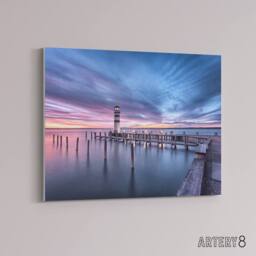 "Artery8 Desousa Lake Neusiedl Austria Sunset Canvas Wall Art Print in Blue - Size: W18"" x H24""" - thumbnail 2