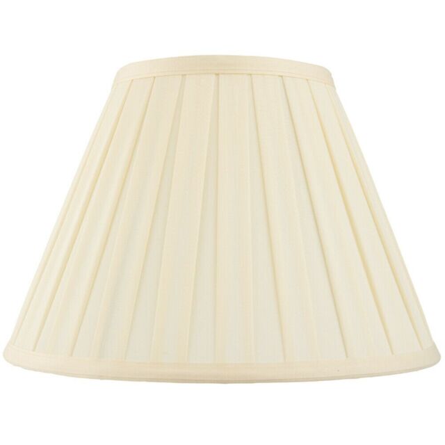 "Loops 14"" Tapered Drum Lamp Shade Cream Box Pleated Fabric Cover Classic & Elegant" - image 1