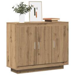 Berkfield Home Sideboard Artisan Oak 92x35x75 cm Engineered Wood in Brown - Size: 92 x 35 x 75 cm - thumbnail 3