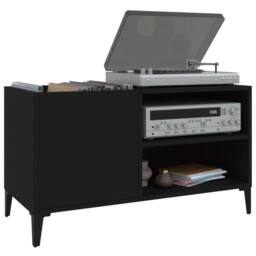 Berkfield Home Record Cabinet Black 84.5x38x48 cm Engineered Wood - thumbnail 4