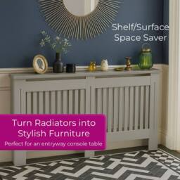 Neo Grey Belgravia Decorative Radiator Cover H83.3 x W152 x D19 cm in Light Grey - Size: Large - thumbnail 5