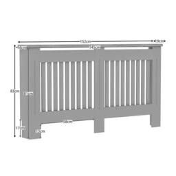 Neo Grey Belgravia Decorative Radiator Cover H83.3 x W152 x D19 cm in Light Grey - Size: Large - thumbnail 8