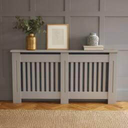 Neo Grey Belgravia Decorative Radiator Cover H83.3 x W152 x D19 cm in Light Grey - Size: Large - thumbnail 2