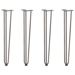 Berkfield Home Hairpin Table Legs 4 pcs Natural Steel 72 cm Solid Steel in Brown - thumbnail 2