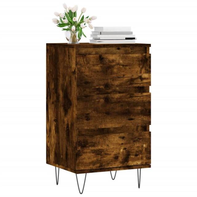 Berkfield Home Sideboard Smoked Oak 40x35x70 cm Engineered Wood in Brown - Size: 40 x 35 x 70 cm - image 1