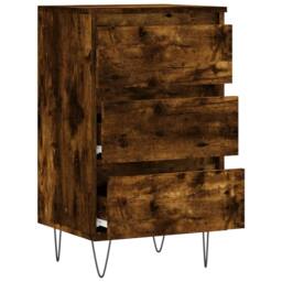 Berkfield Home Sideboard Smoked Oak 40x35x70 cm Engineered Wood in Brown - Size: 40 x 35 x 70 cm - thumbnail 6