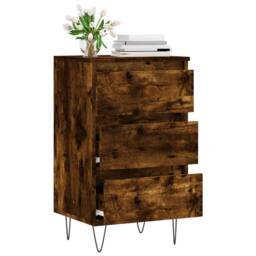 Berkfield Home Sideboard Smoked Oak 40x35x70 cm Engineered Wood in Brown - Size: 40 x 35 x 70 cm - thumbnail 4