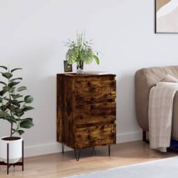 Berkfield Home Sideboard Smoked Oak 40x35x70 cm Engineered Wood in Brown - Size: 40 x 35 x 70 cm - thumbnail 2