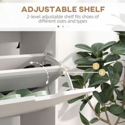HOMCOM Shoe Storage Cabinet with 4 Flip Drawers for 16 Pairs of Shoes in White - thumbnail 5
