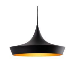Netlighting Leo Dome Pendant Light Black with Matt Gold Inside