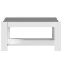Berkfield Home Coffee Table with LED White 93x53x45 cm Engineered Wood - Size: 93 x 53 x 45 cm - thumbnail 6