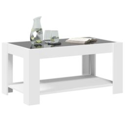 Berkfield Home Coffee Table with LED White 93x53x45 cm Engineered Wood - Size: 93 x 53 x 45 cm - thumbnail 5
