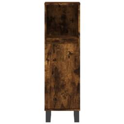 Berkfield Home Modern 3 Piece Bathroom Cabinet Set Smoked Oak Engineered Wood in Brown - thumbnail 8
