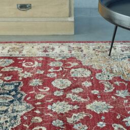 The Rug Shop UK Red Traditional Easy to Clean Machine Made Border Floral Area Rug - Size: 160 cm x 230 cm - thumbnail 5