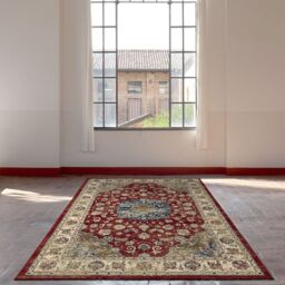 The Rug Shop UK Red Traditional Easy to Clean Machine Made Border Floral Area Rug - Size: 160 cm x 230 cm - thumbnail 2