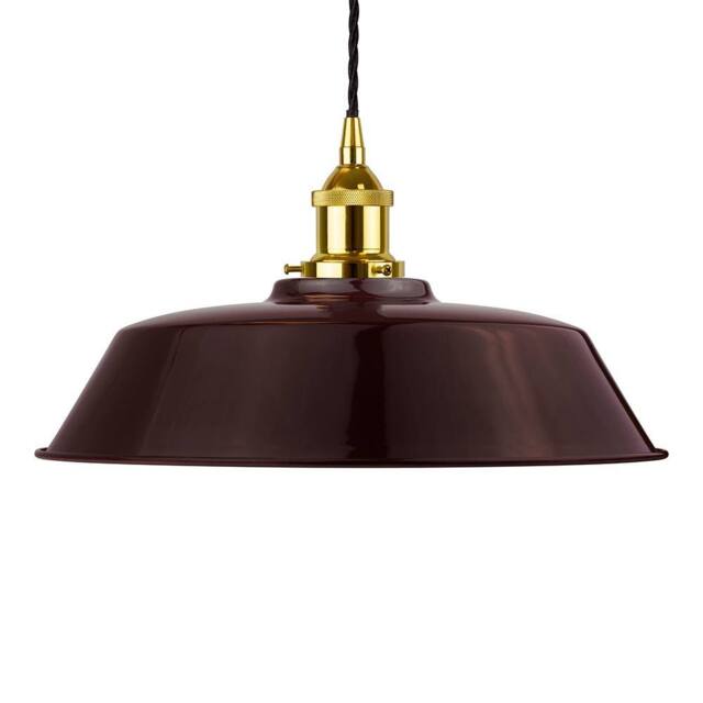 SE Home Burgundy Red Chancery Pendant Light - Gold - Black Twisted - image 1