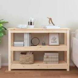 Berkfield Home Beautiful Console Table 110x40x74 cm Solid Wood Pine in Light Tan - Size: 110 x 40 x 74 cm