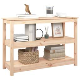 Berkfield Home Beautiful Console Table 110x40x74 cm Solid Wood Pine in Light Tan - Size: 110 x 40 x 74 cm - thumbnail 4