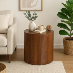 EONLION Stump Side Table New Design Heavy Duty Brand New Design Desk in Brown - thumbnail 2