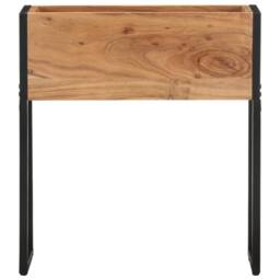 Berkfield Home Planter 60x20x68 cm Solid Acacia Wood in Black - Size: 60 x 20 x 68 cm - thumbnail 2