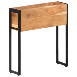 Berkfield Home Planter 60x20x68 cm Solid Acacia Wood in Black - Size: 60 x 20 x 68 cm