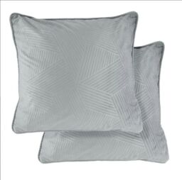 New Edge Blinds Deco Collection Soft Velvet Geometric Cushion Cover in Silver - Size: 43 cm x 43 cm