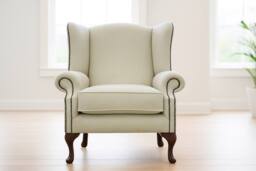 Somnior Hudson Sherpa Fabric Wingback Accent Arm Chair Manufactured in UK in Cream - Size: 1 Seater - thumbnail 2