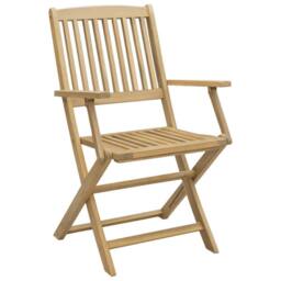 Berkfield Home Folding Garden Chairs 4 pcs 57.5x54.5x90 cm Solid Wood Acacia in Light Brown - thumbnail 4