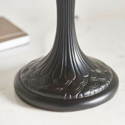 Loops Tiffany Glass Table Lamp Light Dark Bronze & Rich Cream Art Deco Shade i00178 in Clear - thumbnail 4