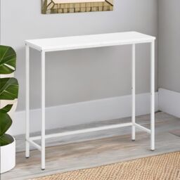 FURNOS Industrial Slim Console Table for Hallway Living Room in White - thumbnail 4