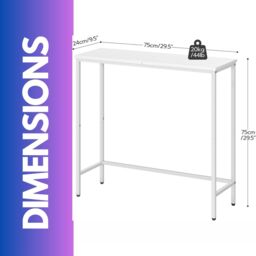 FURNOS Industrial Slim Console Table for Hallway Living Room in White - thumbnail 6