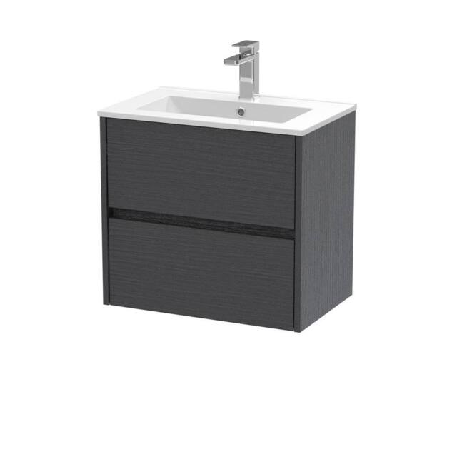 Balterley Chartley 2 Drawer Wall Hung Vanity Basin Unit, Graphite Grey, 600mm in Grey - image 1