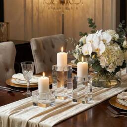 SPETLEK lear Glass Candle Holder Set of 3 Modern Cube in Clear - Size: 100 cm x 15 cm - thumbnail 5
